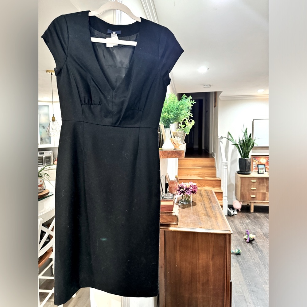 J. Crew LBD 0 Black Wool Dress w/ silk lining - Picture 1 of 6